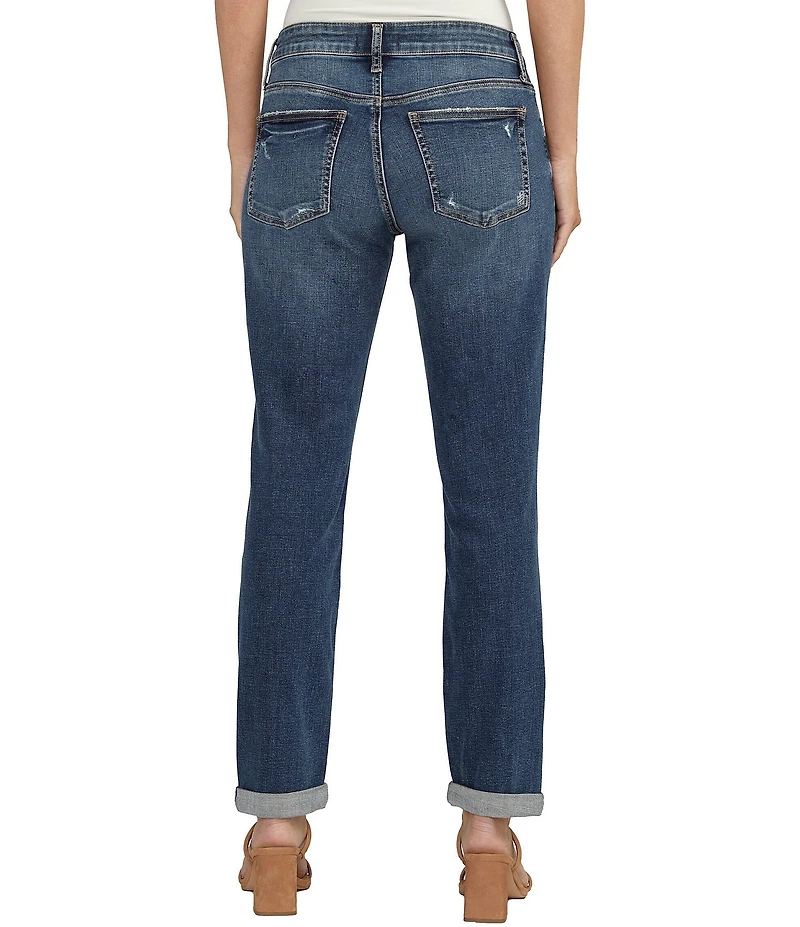 Silver Jeans Co. Mid Rise Power Stretch Boyfriend Slim Cuff Jeans