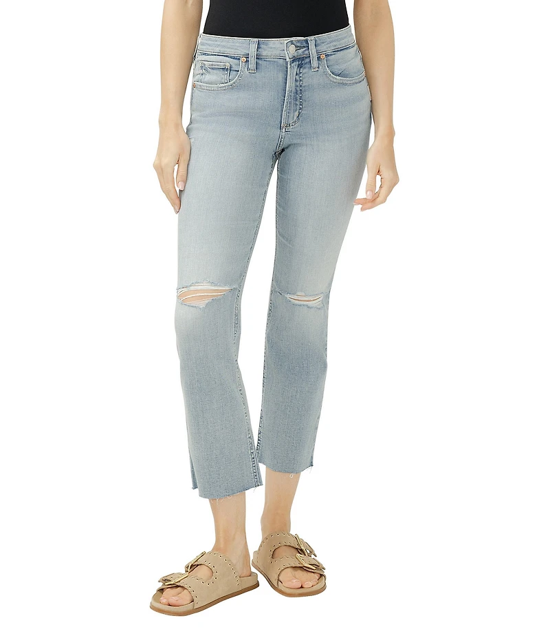 Silver Jeans Co. Most Wanted Mid Rise Cropped Straight Leg Luxe Stretch Jeans