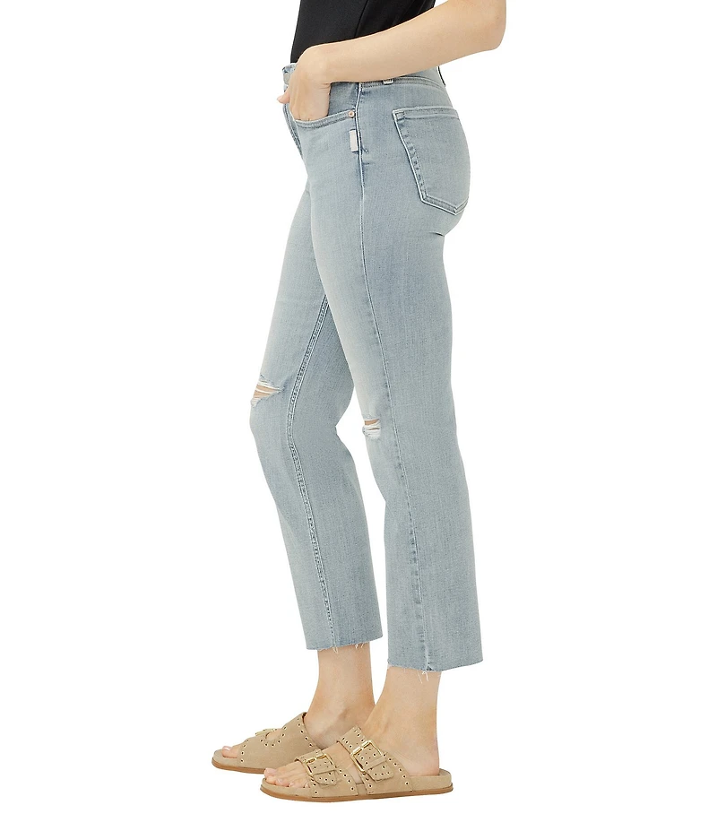 Silver Jeans Co. Most Wanted Mid Rise Cropped Straight Leg Luxe Stretch Jeans
