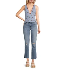 Silver Jeans Co. Most Wanted Mid Rise Slim Fit Straight Leg Distressed Power Stretch™ Ankle Jeans