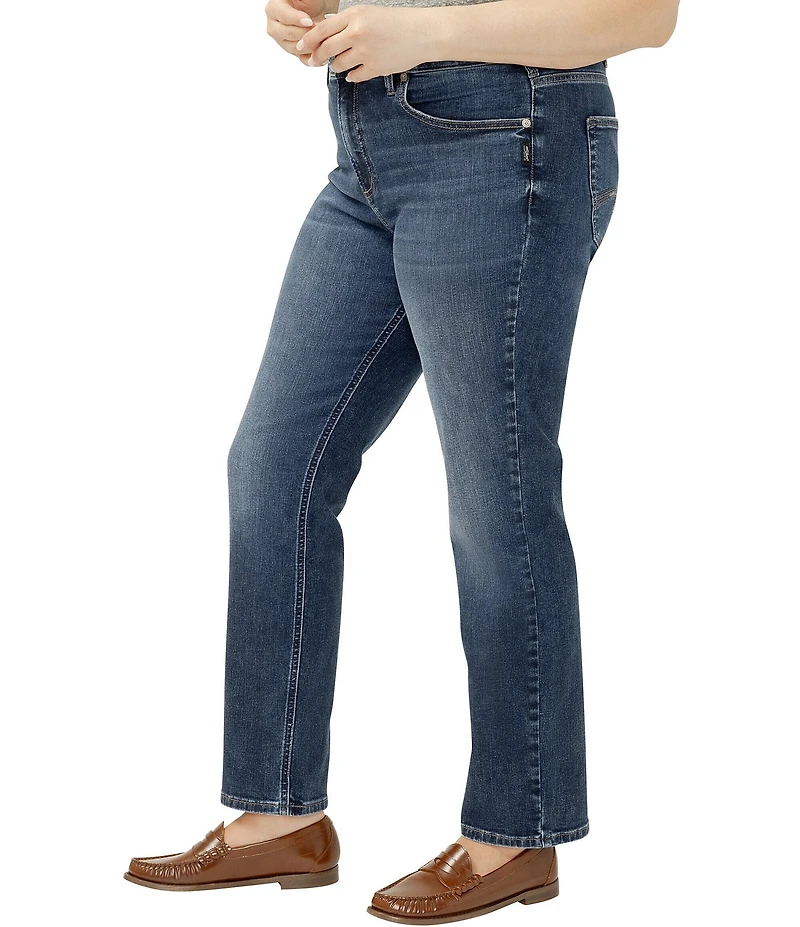 Silver Jeans Co. Plus Size Avery Straight Leg 5-Pocket Style High Rise Jeans