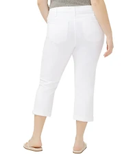 Silver Jeans Co. Plus Size Elyse Luxe Stretch Denim Mid Rise Rolled Hem Capri Jeans