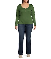Silver Jeans Co. Plus Size Elyse Mid-Rise Slim Bootcut Jeans