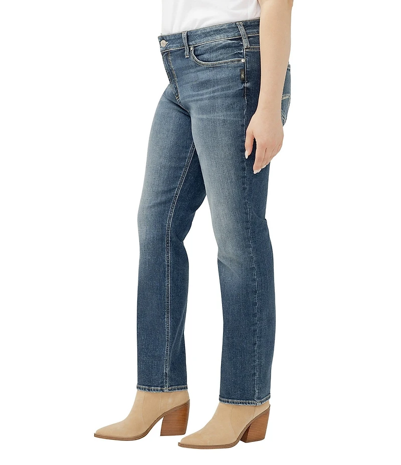 Silver Jeans Co. Plus Size Elyse Mid Rise Straight Leg Jeans