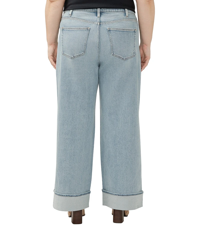 Silver Jeans Co. Plus Size High Rise Wide Leg Cuff Jeans