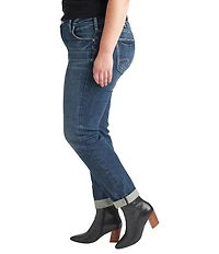 Silver Jeans Co. Plus Size Slim Leg Roll Up Hem Boyfriend Jeans