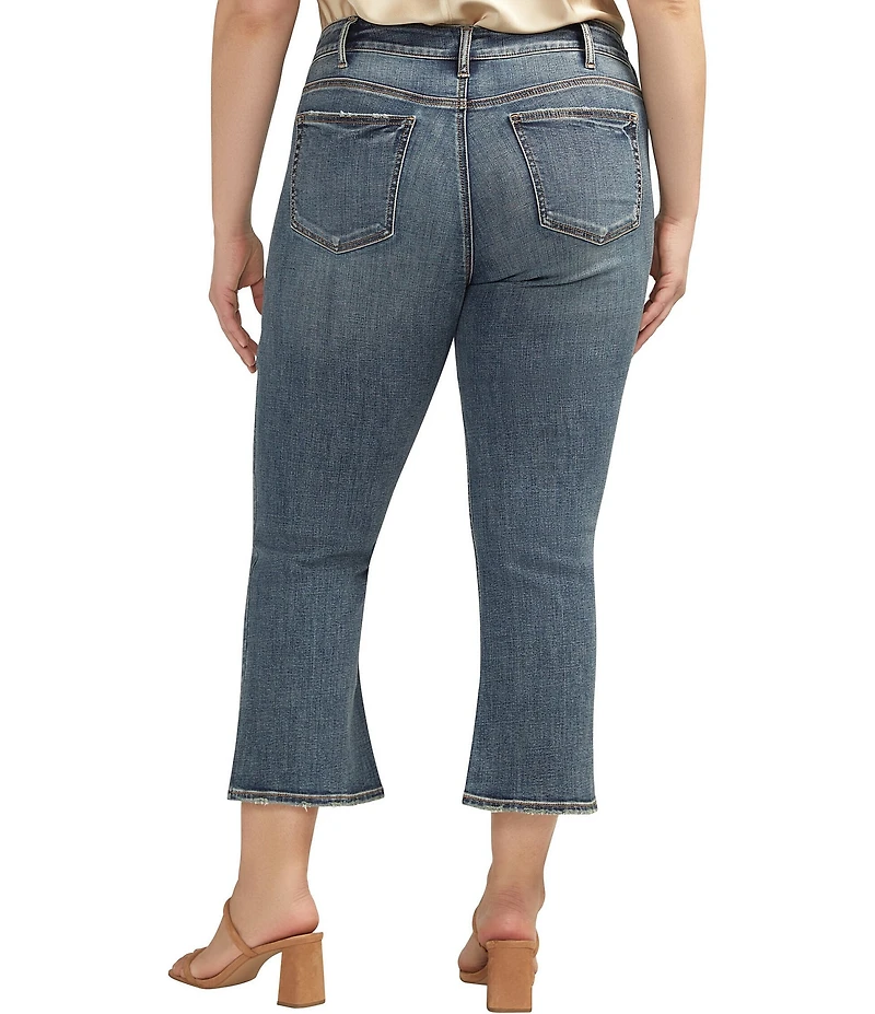 Silver Jeans Co. Plus Size Suki Mid-Rise Kick Cropped Flare Jeans