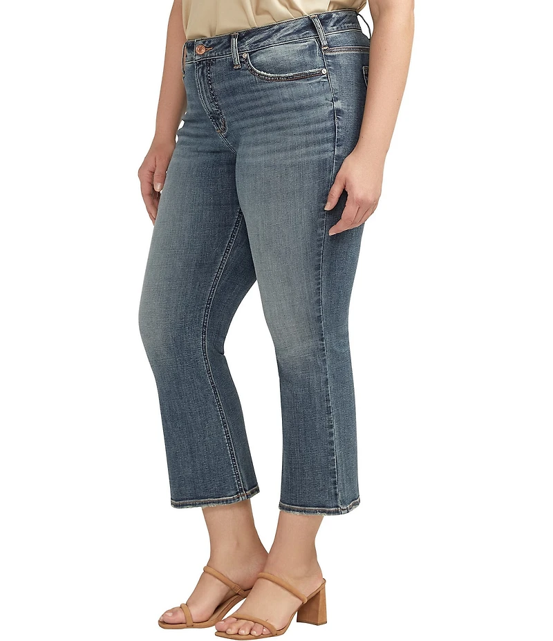 Silver Jeans Co. Plus Size Suki Mid-Rise Kick Cropped Flare Jeans