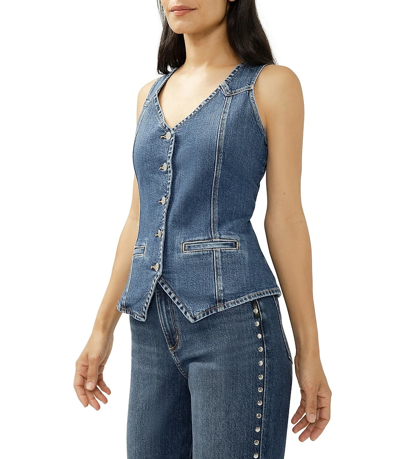 Silver Jeans Co. Sleeveless Longline Denim Vest