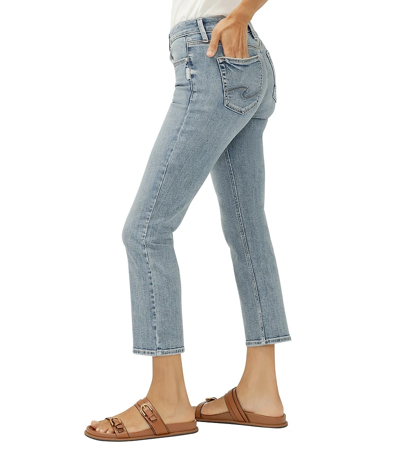 Silver Jeans Co. Suki Mid Rise Cropped Straight Leg Jeans