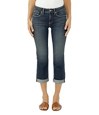 Silver Jeans Co. Suki Mid Rise Curvy Fit Americana Luxe Stretch Capri Jeans