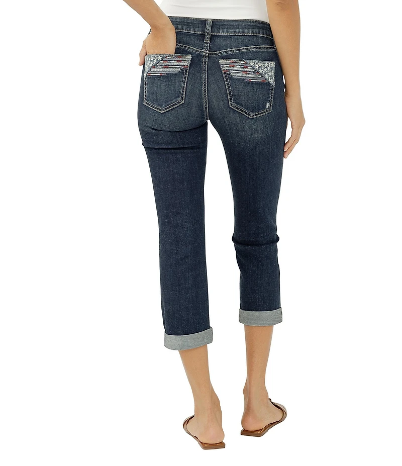 Silver Jeans Co. Suki Mid Rise Curvy Fit Americana Luxe Stretch Capri Jeans