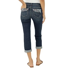 Silver Jeans Co. Suki Mid Rise Curvy Fit Americana Luxe Stretch Capri Jeans