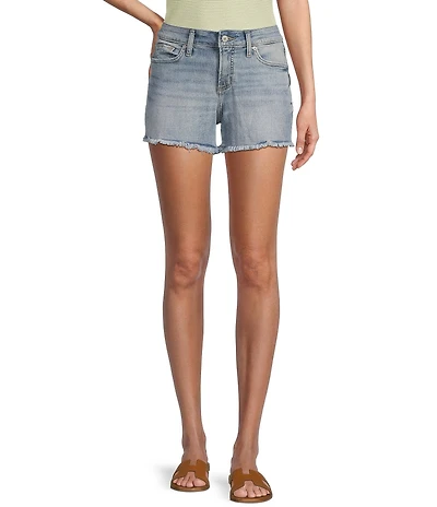 Silver Jeans Co. Suki Mid Rise Curvy Fit Frayed Hem Shorts
