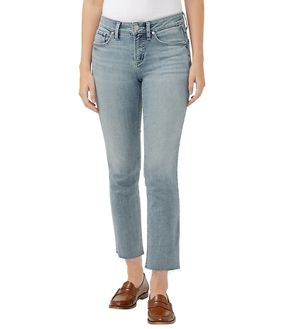 Silver Jeans Co. Suki Mid Rise Curvy Fit Straight Leg Cropped Jeans