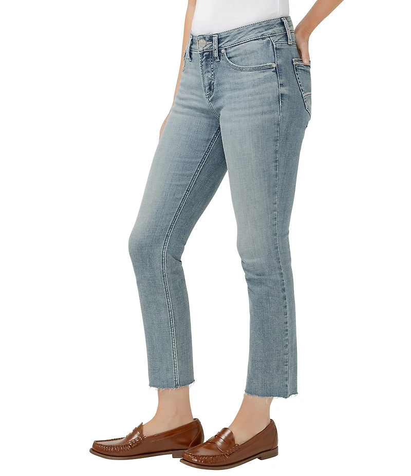 Silver Jeans Co. Suki Mid Rise Curvy Fit Straight Leg Cropped Jeans