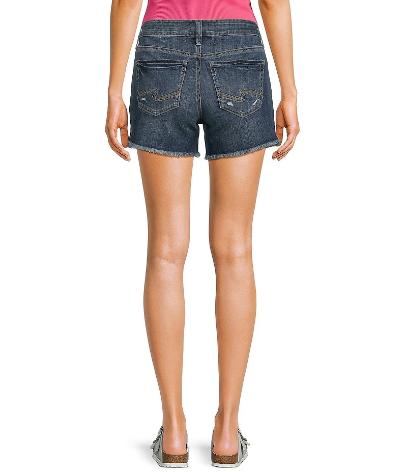 Silver Jeans Co. Suki Mid Rise Frayed Hem Curvy Fit Shorts