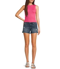 Silver Jeans Co. Suki Mid Rise Frayed Hem Curvy Fit Shorts