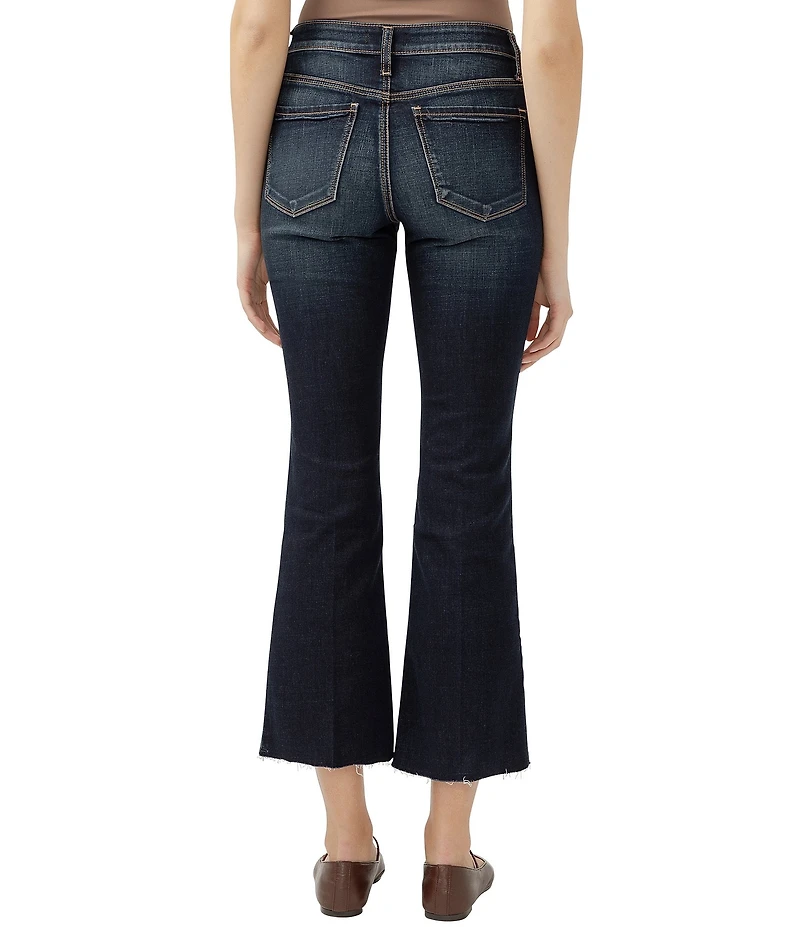 Silver Jeans Co. Suki Mid Rise Frayed Hem Indigo Flare Jeans