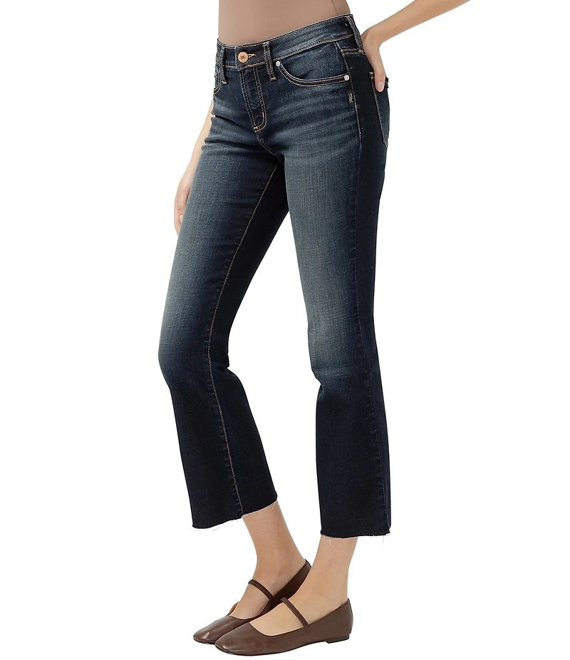Silver Jeans Co. Suki Mid Rise Frayed Hem Indigo Flare Jeans