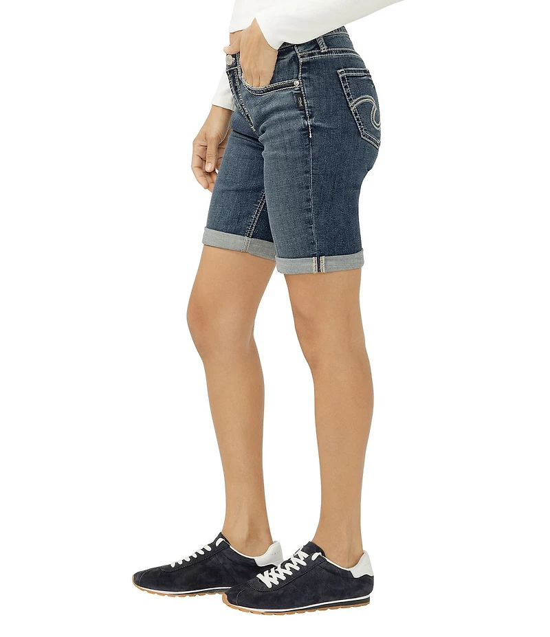 Silver Jeans Co. Suki Mid Rise Luxe Stretch Bermuda Shorts