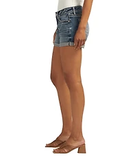 Silver Jeans Co. Suki Mid Rise Power Stretch Rolled Cuff Shorts