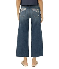Silver Jeans Co. Suki Mid Rise Wide Leg Americana Cropped Jeans