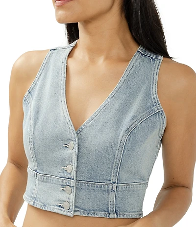Silver Jeans Co. Vintage Cropped Denim Vest