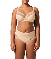 Simone Perele Delice Floral Embroidered Full Busted Contour Underwire Square Back Bra
