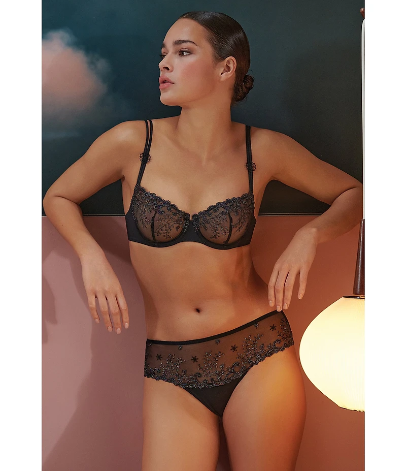 Simone Perele Delice Floral Embroidered Lurex Bikini Panty