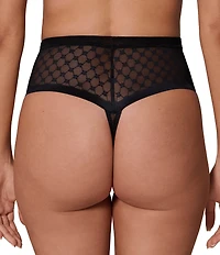 Simone Perele Plume Geo Lace Low Control High-Waisted Shaper Thong Panty