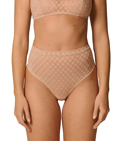 Simone Perele Plume Geo Lace Low Control High-Waisted Shaper Thong