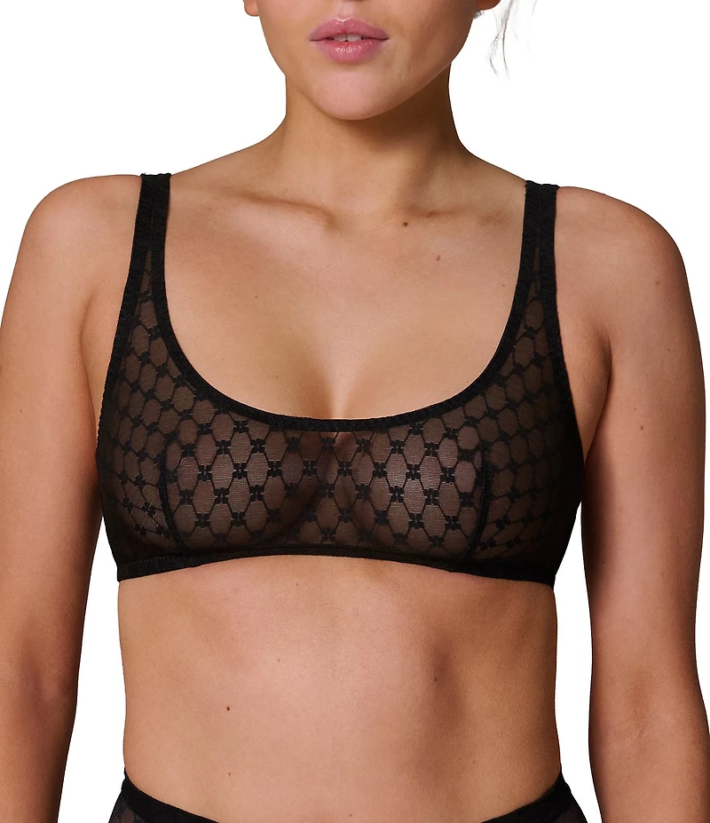 Simone Perele Plume Geo Lace Wire Free Scoop Neck Bralette