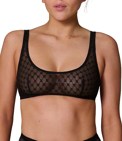 Simone Perele Plume Geo Lace Wire Free Scoop Neck Bralette