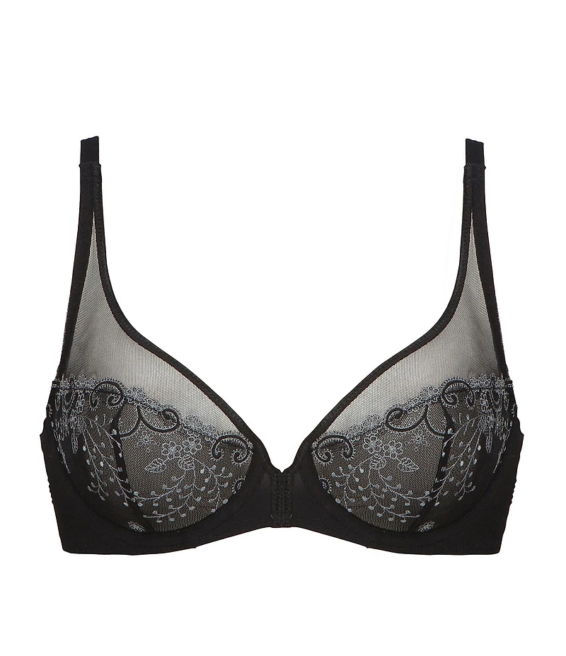Simone Perele Unlined Sheer Embroidered Plunge Bra