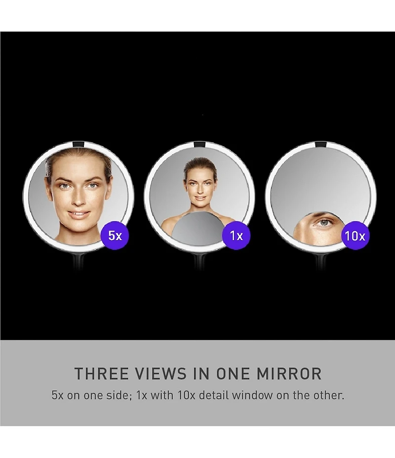 simplehuman Sensor Trio Magnification Brushed Steel Mirror