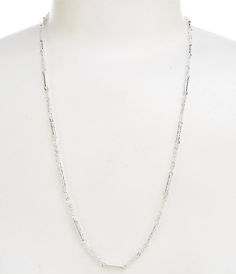 Simplicity Bar Links Chain Long Strand Necklace