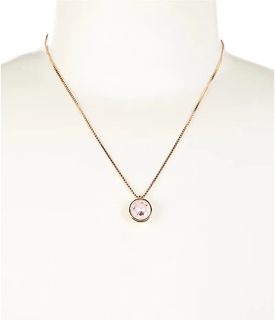 Simplicity Painted Back Round Rhinestone Short Pendant Necklace