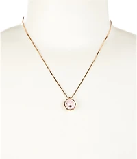 Simplicity Painted Back Round Rhinestone Short Pendant Necklace