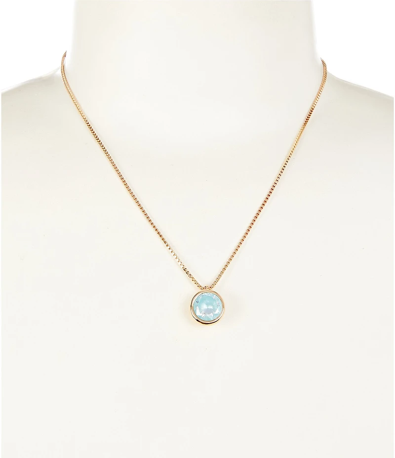 Simplicity Painted Back Round Rhinestone Short Pendant Necklace