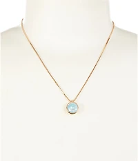 Simplicity Painted Back Round Rhinestone Short Pendant Necklace