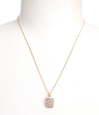 Simplicity Pave Square Short Pendant Necklace
