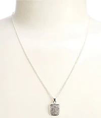 Simplicity Pave Square Short Pendant Necklace