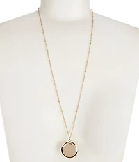 Simplicity Polished Round Locket Long Pendant Necklace