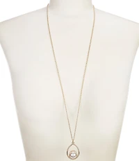 Simplicity Teardrop Pearl Long Pendant Necklace