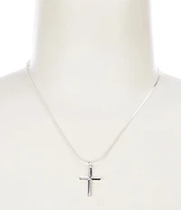 Simplicity Textured Cross Short Pendant Necklace