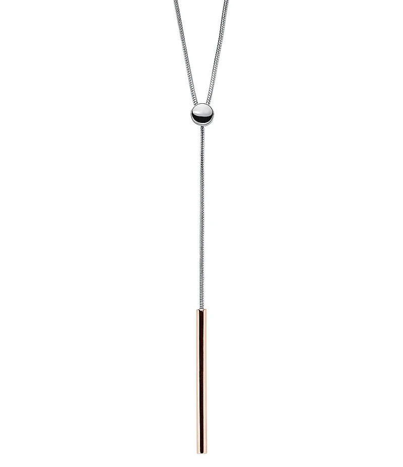 Skagen Amalie Two Tone Lariat Sculptural Y-Necklace