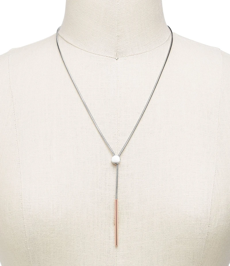 Skagen Amalie Two Tone Lariat Sculptural Y-Necklace