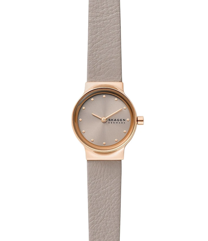 Skagen Freja Lille Two-Hand Sand Eco Leather Watch