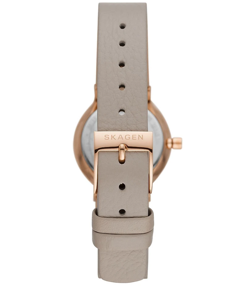 Skagen Freja Lille Two-Hand Sand Eco Leather Watch